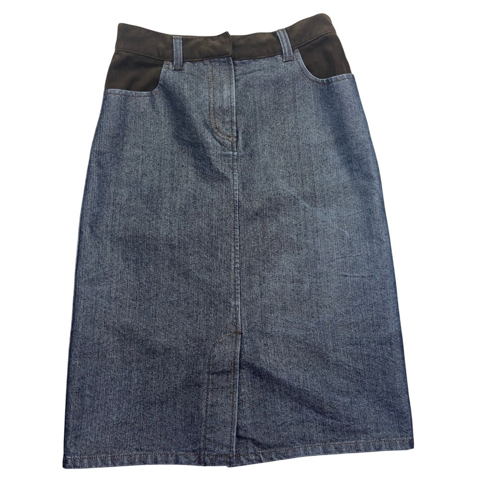 Armani Exchange Denim Skirt Pencil Midi Dark‎ Wash Casual Size P0 Cottagecore
